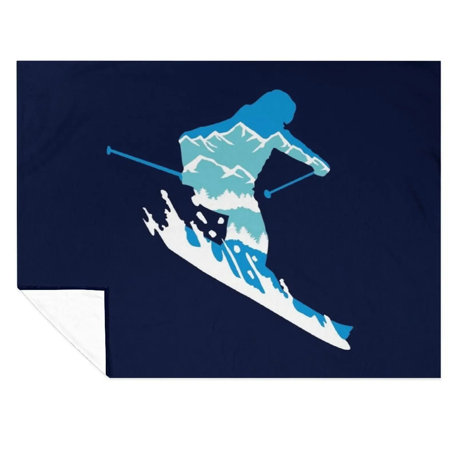 

Skier and mountain silhouette - skiing, skiing Throw Blanket Plaid For Baby Warm Stuffeds Blankets