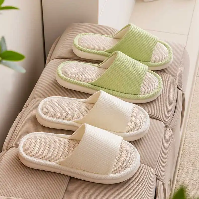 

Льняные тапочки Thi Bot, домашние тапочки из хлопчатобумажной льняной ткани, простой дизайн, домашние тапочки без шнуровки, индивидуальный размер и цвет oe