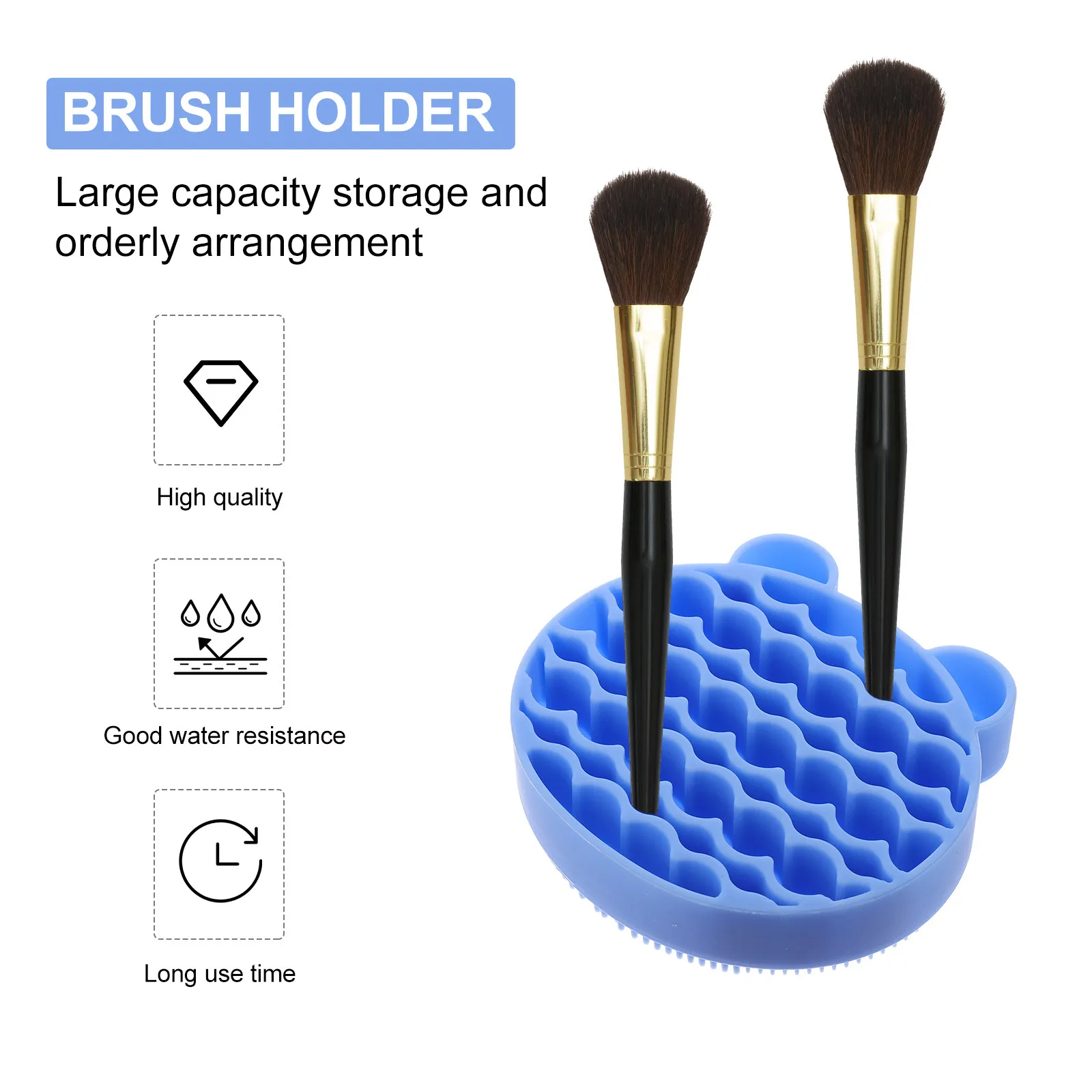 2 in 1 Silicone Makeup Brush Cleaning Mat and Storage Holder Kit Multifunctional Drying Stand for Brushes Makeup Brush Scrubber