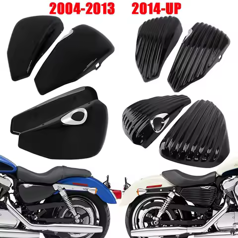 Motorcycle Left Right Oil Tank Side Battery Cover Fairing Guard Black For Harley Sportster XL Iron 883 1200 48 72 2004-up