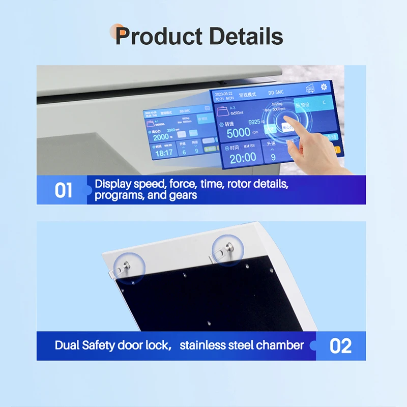 Laboratory Centrifuge Machine 6x1000ml Low-Speed Swing Rotor Design with Floor-Standing Stability