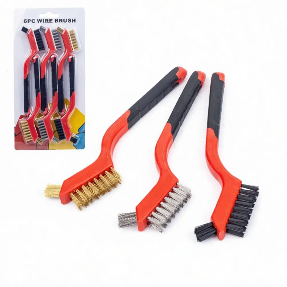 Double Headed Steel Wire Brush For Industrial Rust Removal Cleaning Tool Compact Scrubbing Brush For Kitchen Household Stains