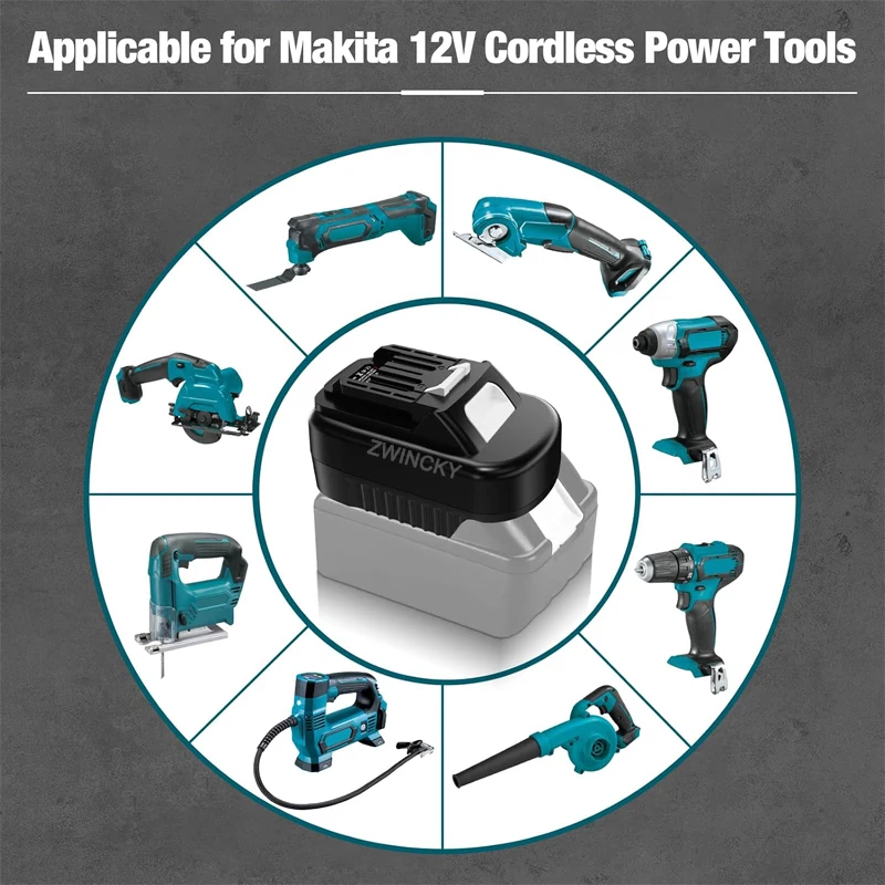 マキタ 18V から 12V 用バッテリーアダプター、マキタ 18V リチウム