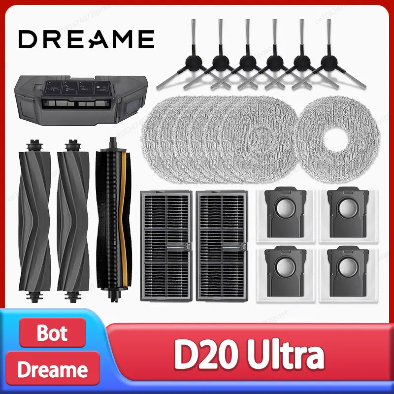 Dreame D20 Ultra / L10s Ultra CE Robot aspirateur accessoires brosse latérale principale vadrouille tissu filtre Hepa sac à poussière pièces de rechange