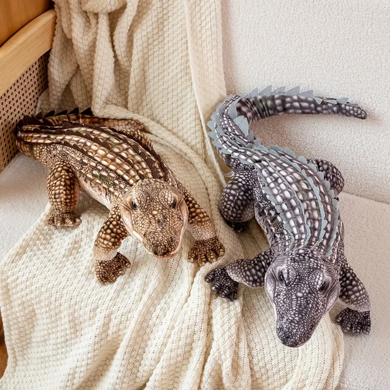 ReaListic Crocodile Plush Toy Fluffy Stuffed Animal Pillow Doll Green Giant Alligator Sofa Cushion Birthday Surprise Gift