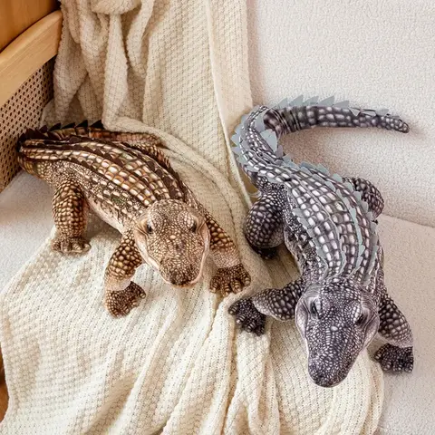 ReaListic Crocodile Plush Toy Fluffy Stuffed Animal Pillow Doll Green Giant Alligator Sofa Cushion Birthday Surprise Gift