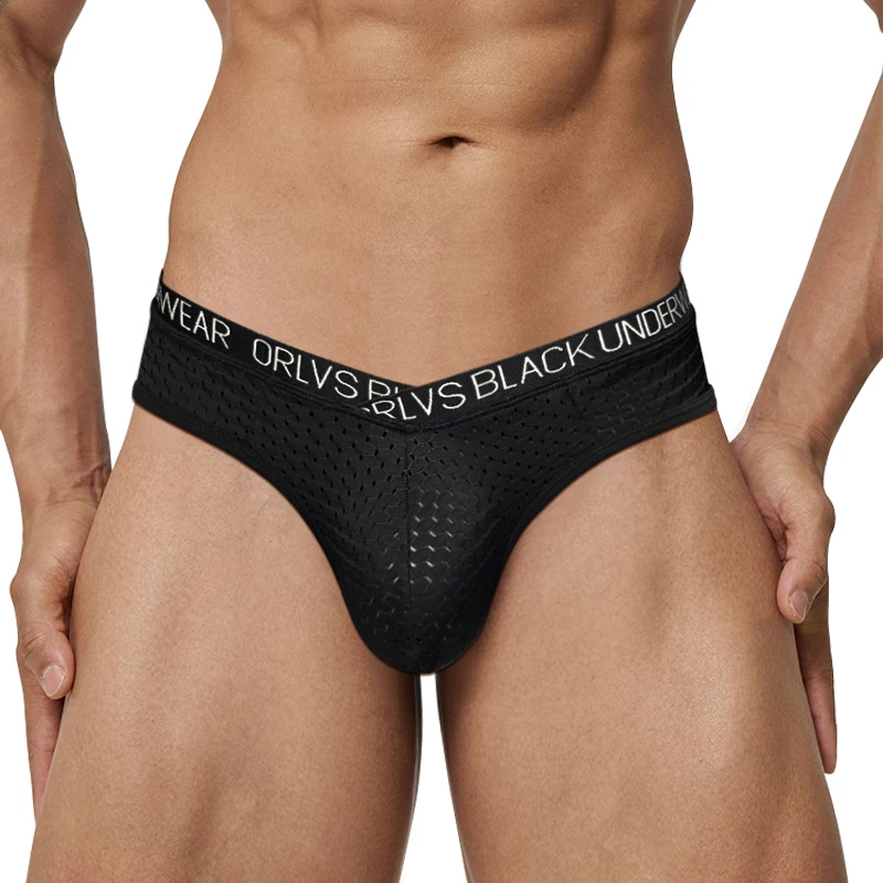 Gay Men Brief Sexy Panties Mesh Sexy Underwear Male Slip Breathable Low Waist U Convex Mens Underware Comfortable Cueca