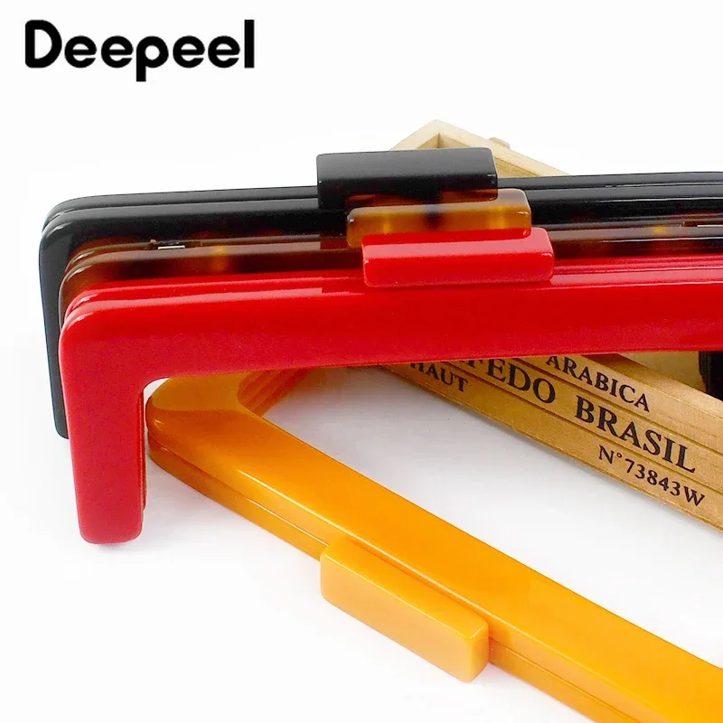 1Pc Deepeel 23cm Square Acrylic Handbags Handle Plastic Kiss Clasp Purse Frames Handbag Handcraft Repair DIY Sewing Accessories