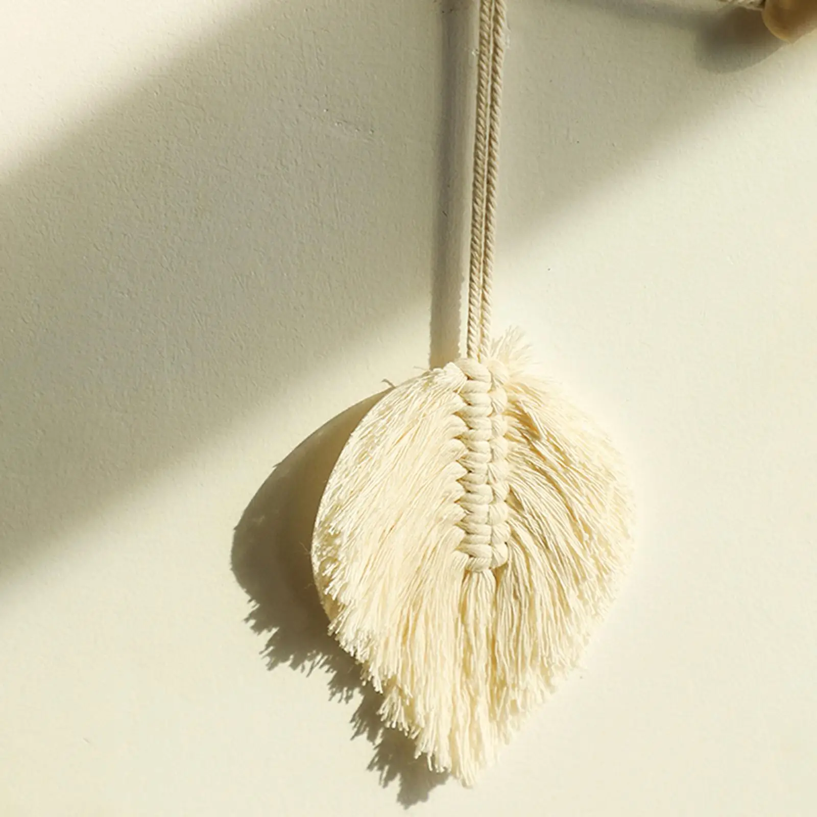 Boho Macrame Garland Woven Wall Hanging Decor Cotton Leaves Banner Tapestry Wall Decoration for Home Room Aesthetic