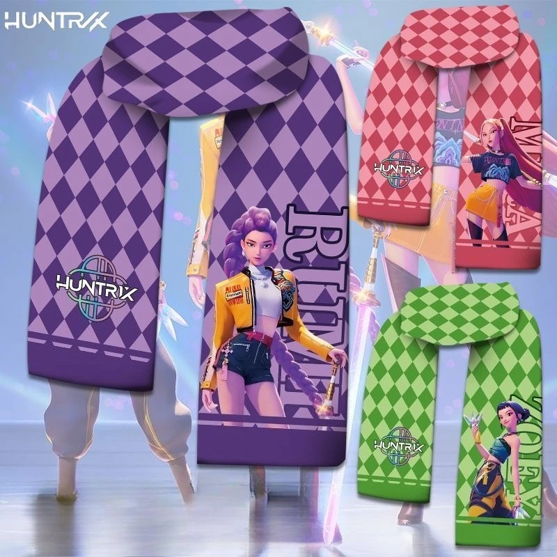 

Шарф Kpop Demon Hunters Mira, зимняя теплая утеплитель для шеи в стиле аниме, уютная шаль унисекс, подарок для пары для фанатов и студентов