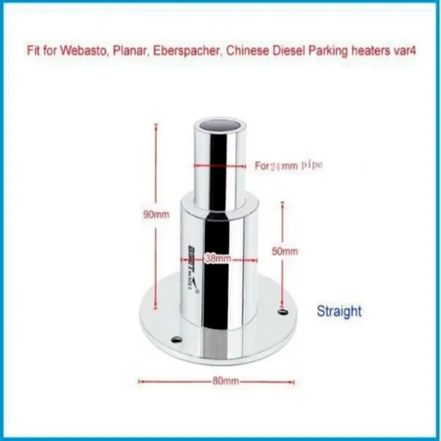 Stainless steel thru hull / exhaust skin fitting 24mm for Sim to Webasto Eberspacher 1x