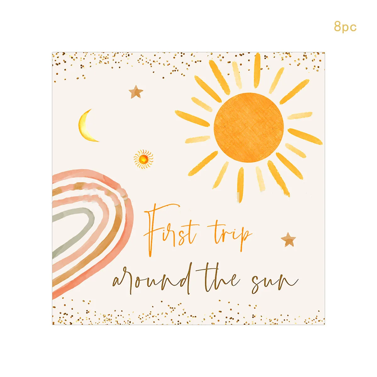 Travel Sun Theme  Paper Cup Plates Napkins Balloon Banner First Trip Around The Sun Birthday Disposable Tableware Babyshower