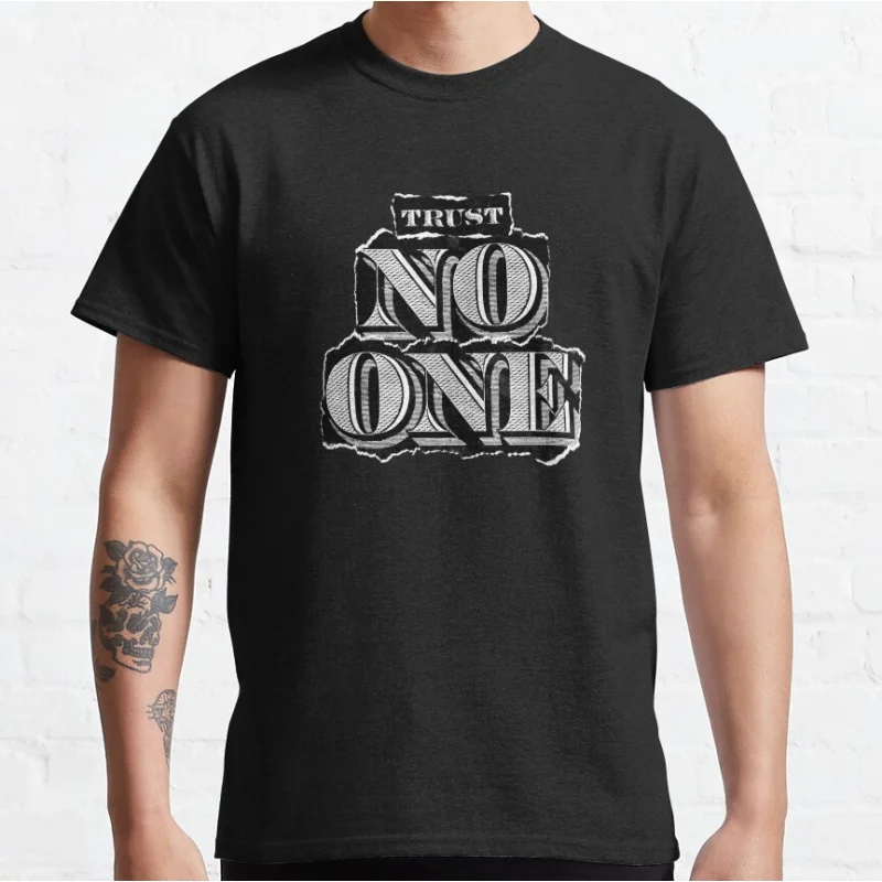 

Vintage Sci fi tv series 0227 The X Files Trust No One Gift t shirt for man Alien Graphic clothes All size tops S-6XL