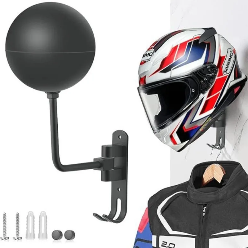 

Wall Mount Motorcycle Helmet Rack No Punch Helmet Holder Multifunctional Display Stand Hat Storage Organizer Bracket