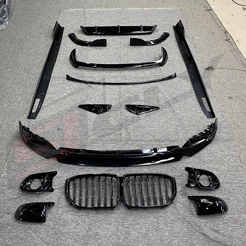 CLY G05 Black Body Kits for  X5 G05 Upgrade Black Knight Front Lip Diffuser Side Skirt Grille Exhaust Pipe wings 2019-2022