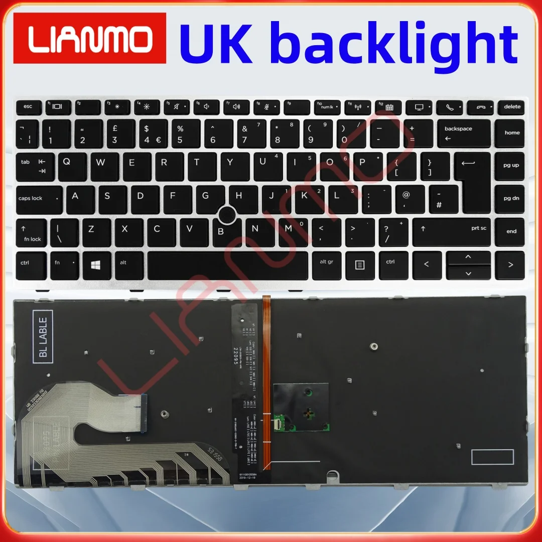 US UK Portugal Spain German Backlight keyboard Suitable for HP EliteBook 840 G5 846 G5 745 840 G6 L14379-001 L14377-DH1 14u G5