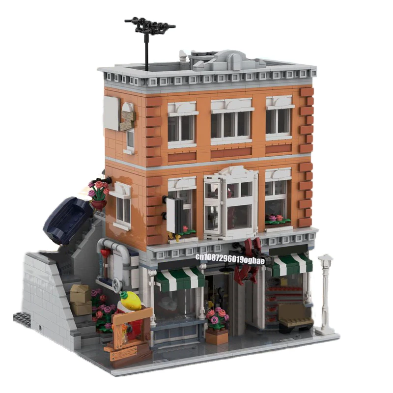 3152CS MOC City Hot Selling Street View Modular Hardware Store and Apartment Renovation model creative ideas ChildToyGift Blocks