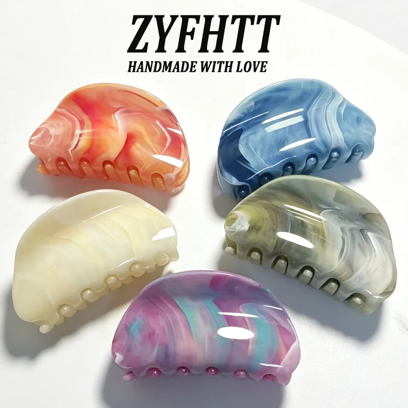 

1/5pcs Summer Seaside Vacation Style Women's Hair Clip Smooth Shiny Shark Clip Exquisite Natural Blending Texture Hair Accessory