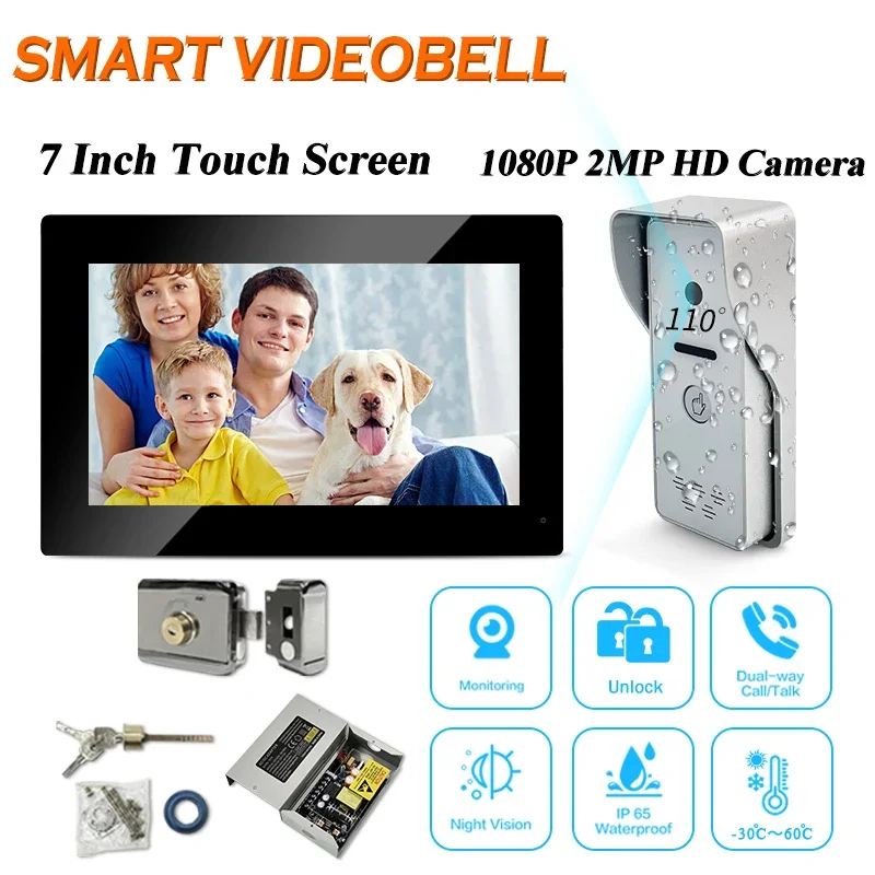 

Быстрая доставка, полный комплект видеодомофона 7 дюймов, домашняя гостиная, столовая, ванная комната, домашние системы безопасности для персонального дома