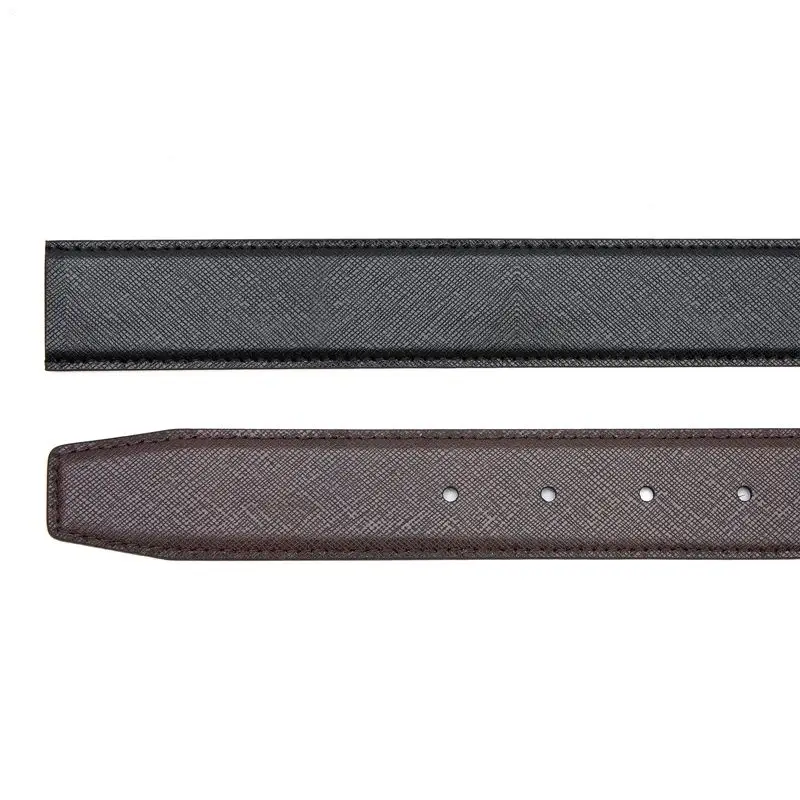 Luxury Men’s 3.5cm Wide Double-Sided Leather Belt - Customizable Perforated Design for a Tailored Fit