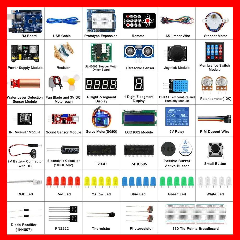 Novo kit de super aprendizagem de partida eletrônica rfid para placa arduino-no/r3 com placa r3 ou placa de melhorar r3 para ardunio