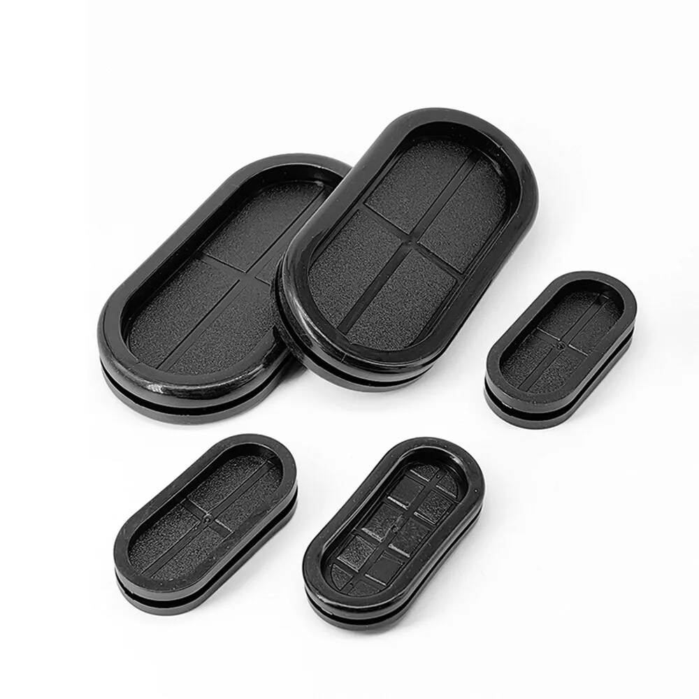 Oval Blanking Grommets Length 13~100mm Rubber Closed Blind Plug Bung Cable Wiring Protect Bushes