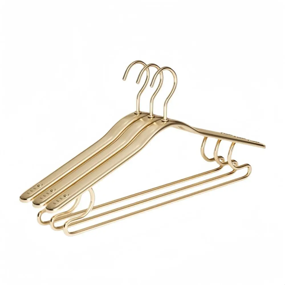 Simplicity Aluminium Alloy Wide Shoulder Hanger Light Luxury Thickened Clothes Hanger Non Slip Durable Pant Hanging Clip