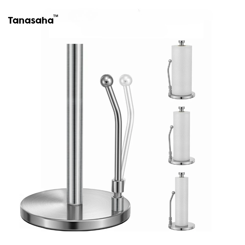 

Kitchen Roll Paper Rack 304 Stainless Steel Standing Paper Holders Organizer Roll Dispenser for Kitchen Dining Table Hardware