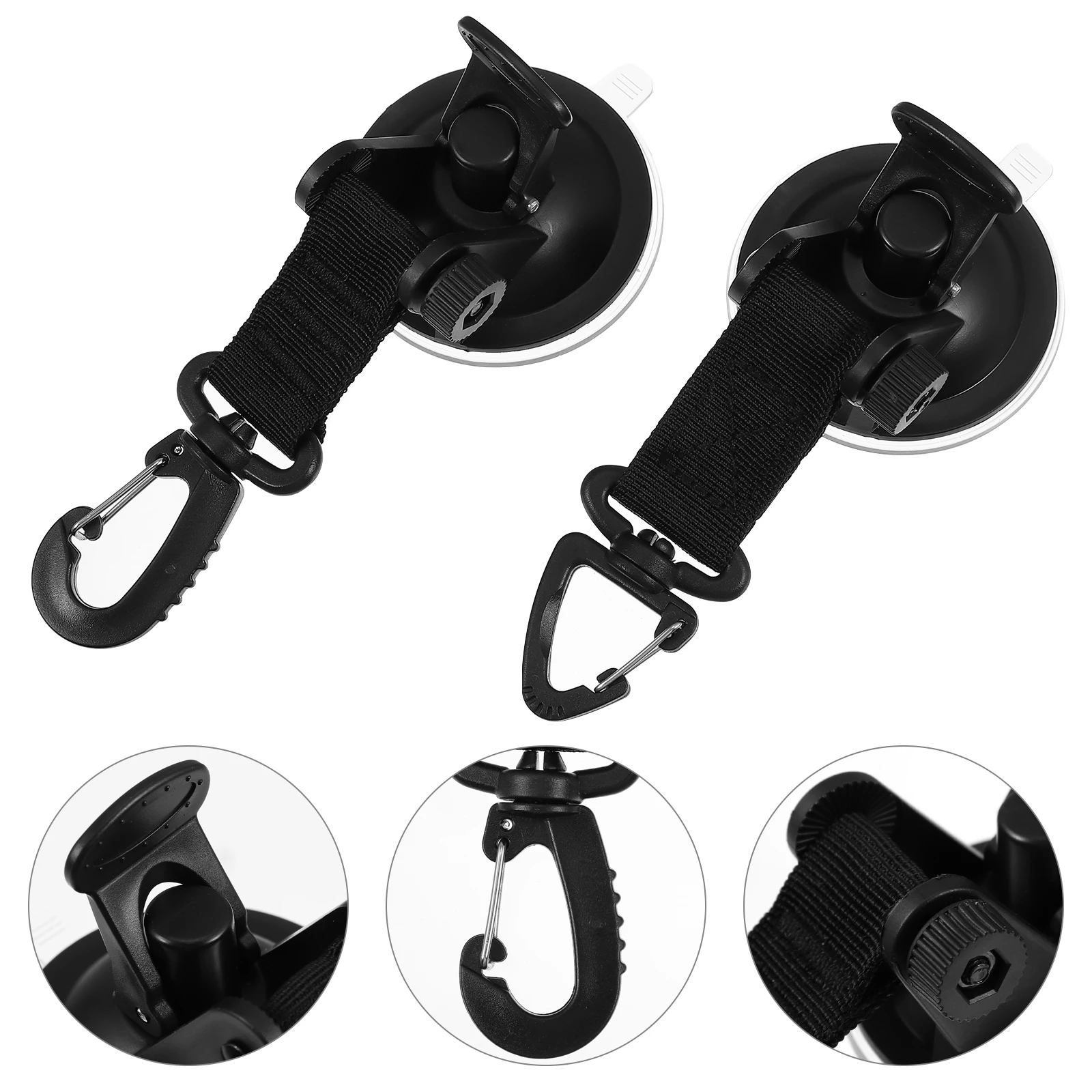 

2Pcs Portable Suction Cup Hooks Durable Suction Cup Tie Down Practical Hanging Hooks for Vehicles