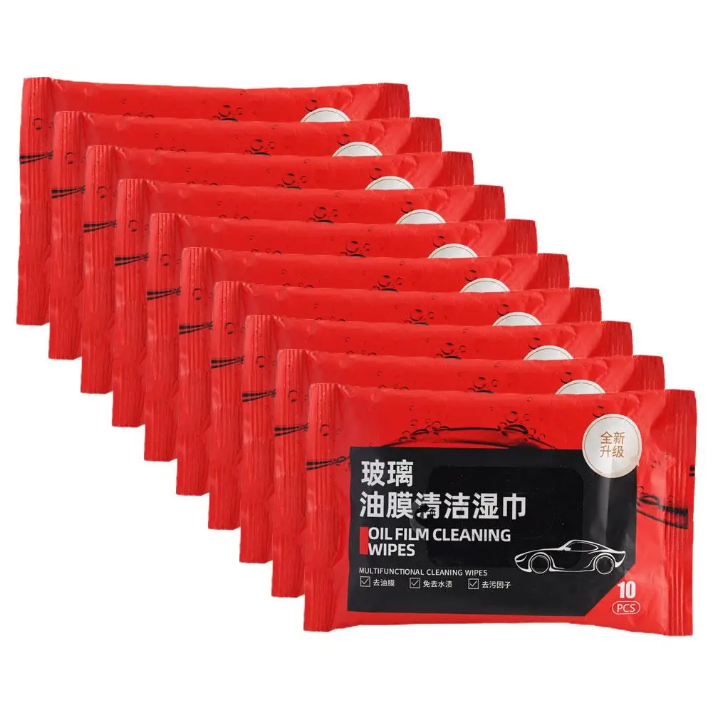 Glass Oil Film Remover For Car 1-10PCS Windshield Cleaner Car Glass Cleaner Wipes Compact Portable Dusting Wipes For Cars Ships