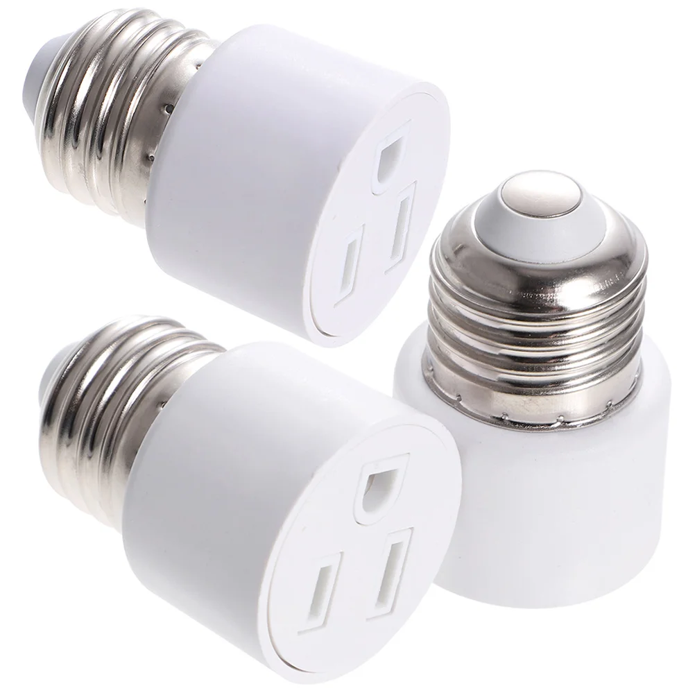 

3 Pcs E26 Converter Light Bulb Socket Outlet Adapter to Splitter Polarized Plug Lamp Holder Copper