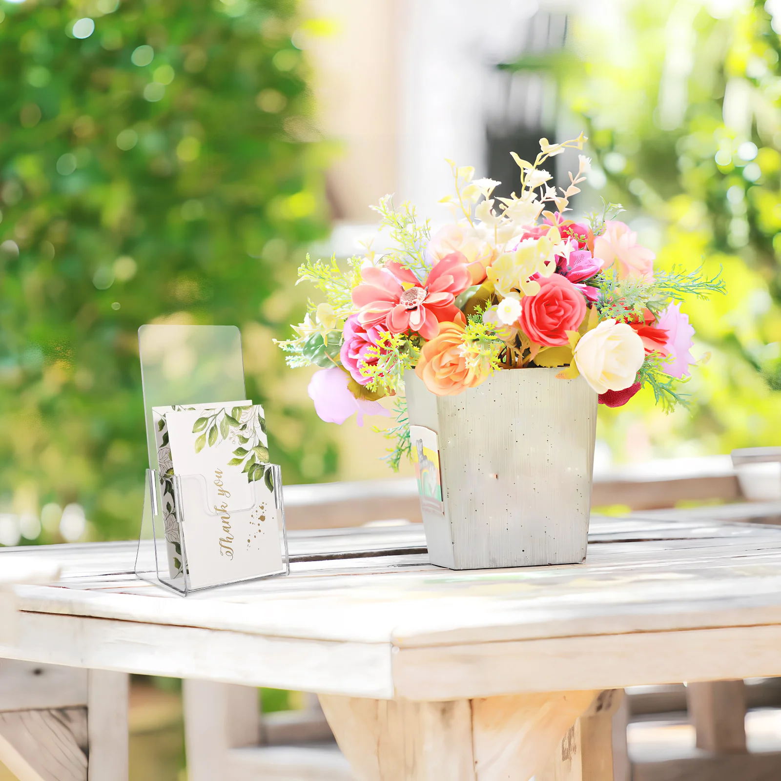 2 Pcs Acrylic Display Stand Desktop Brochure Storage Holders Magazine Rack Pamphlet Paper Literature Organizer File Booklet