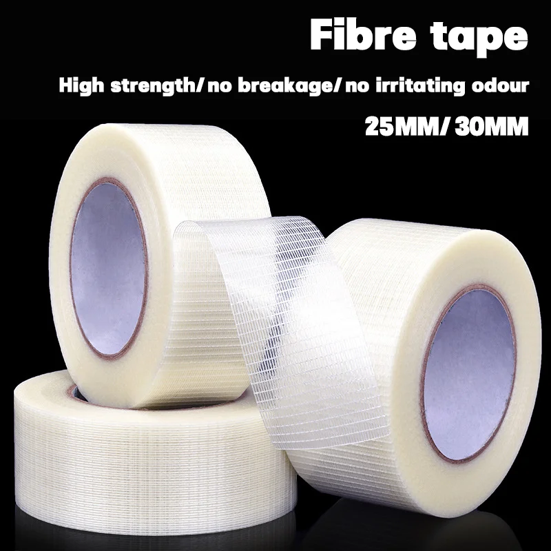 Strong Fiberglass Tape Clear Packaging Fixed Tape Transparent Single Side Adhesive Wear-resistant Fiberglass Adhesive Tape