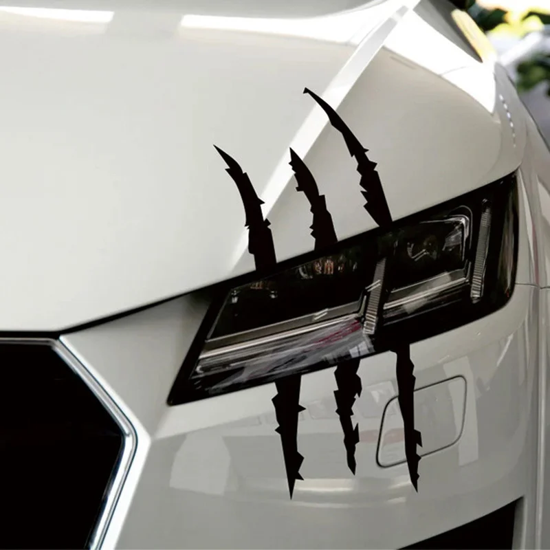 Creative Modification Trade Lamp Eyebrow Scratch Stickers Personalized Ghostly Claw Car Headlights Decorative Claws Engine Hood
