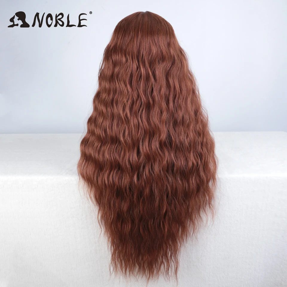 Perruque Lace Wig synthétique longue ondulée-Noble, perruques naturelles blondes ombrées avec raie pour femmes noires