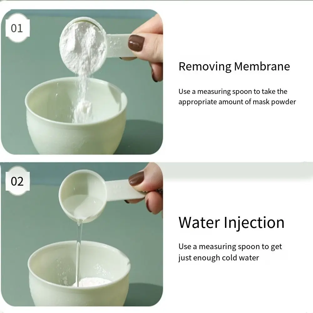 Juego de cuencos para mezclar mascarilla facial verde, aplicador de mascarilla Facial reutilizable para el cuidado de la piel, Kit de cuchara medidora de plástico, herramientas de belleza DIY