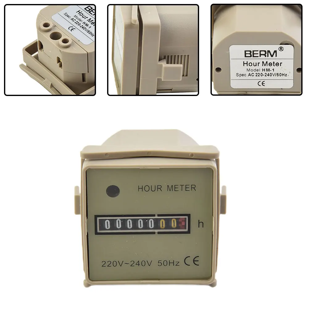 

Efficient Hour Meter Timer Electric Time Counter 0 99999H59M AC 220 240V Lightweight ABS Shell Stable Structure