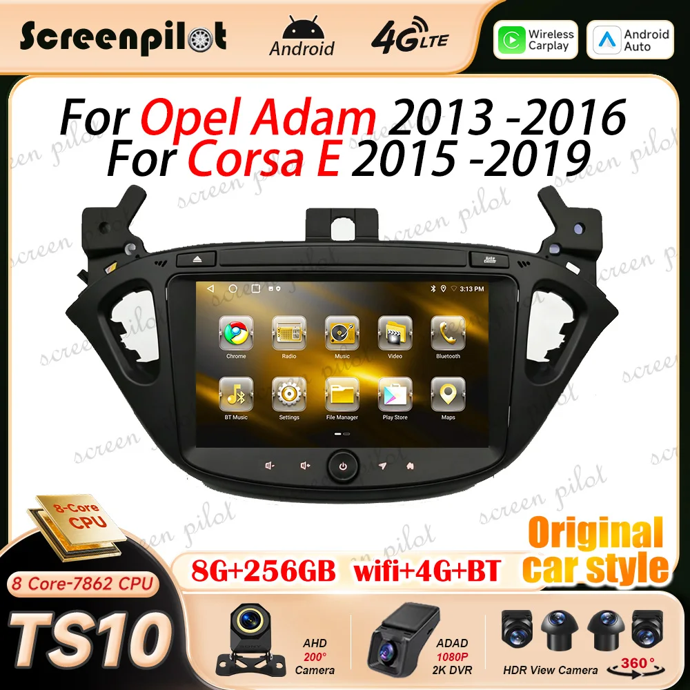 7 Inch Android 16 Car Radio Stereo For Opel Adam 2013 -2016 For Corsa E 2015 -2019 Android Auto Multimidia Player GPS Navigation