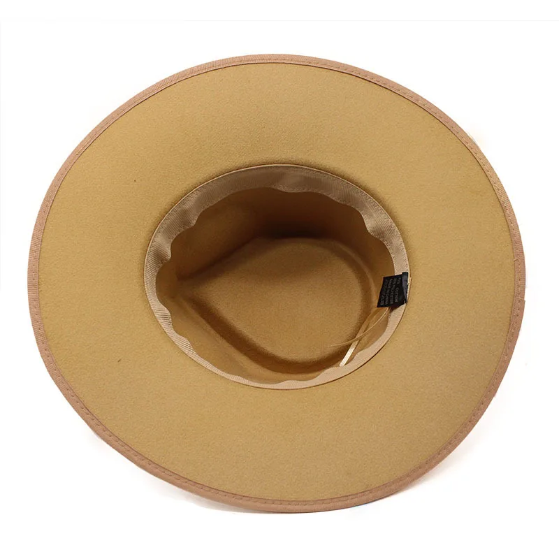 Cross Border New Arrival Metal Belt Accessories Vintage Top Hat Men And Women Outdoor Edging Fedora Hat Woolen Felt Hat