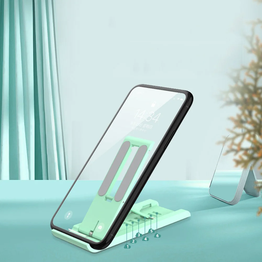 Cell Phone Stand, Portable Foldable Desktop Cell Phone Holder, Adjustable Universal Multi-Angle Cradle For Desk