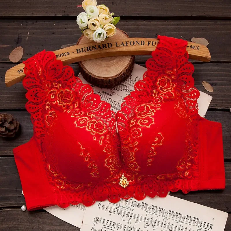 Sujetador Push Up de encaje para mujer, Bralette bordado Floral, ropa interior femenina, ropa interior para niñas