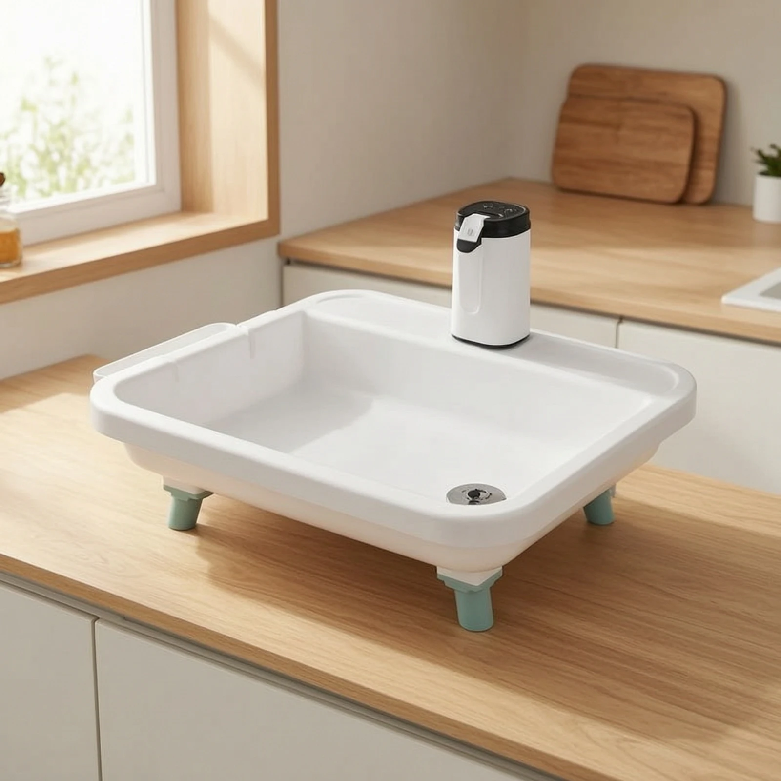 

Portable Sink with Pump Electric Freestanding Wash Basin for Campers, Camping, Garden