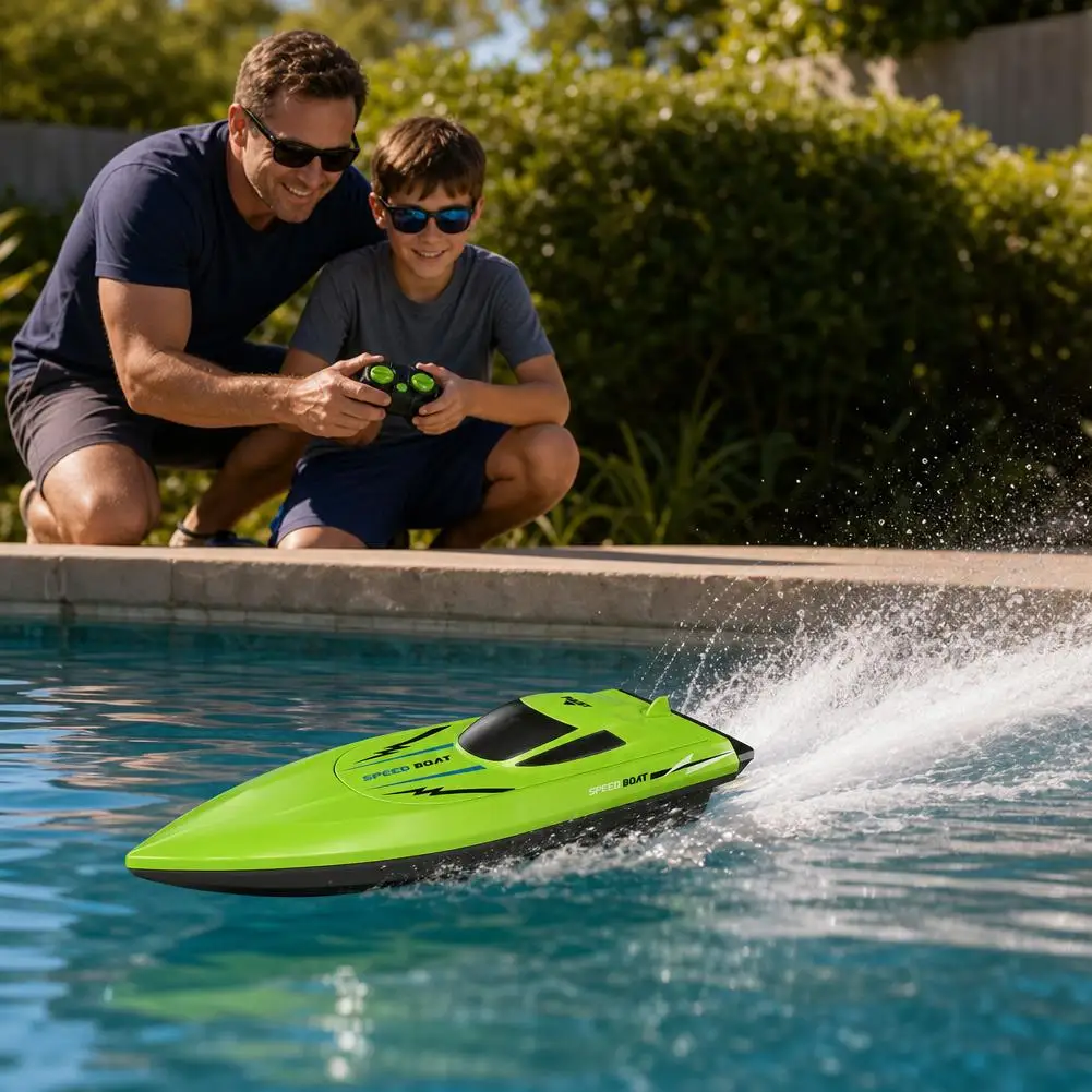 Remote Control Boat Waterproof Electric Toy Boat Electric Speedboat for Swimming Pool Fun Toys Ideal Birthday Gift for Children