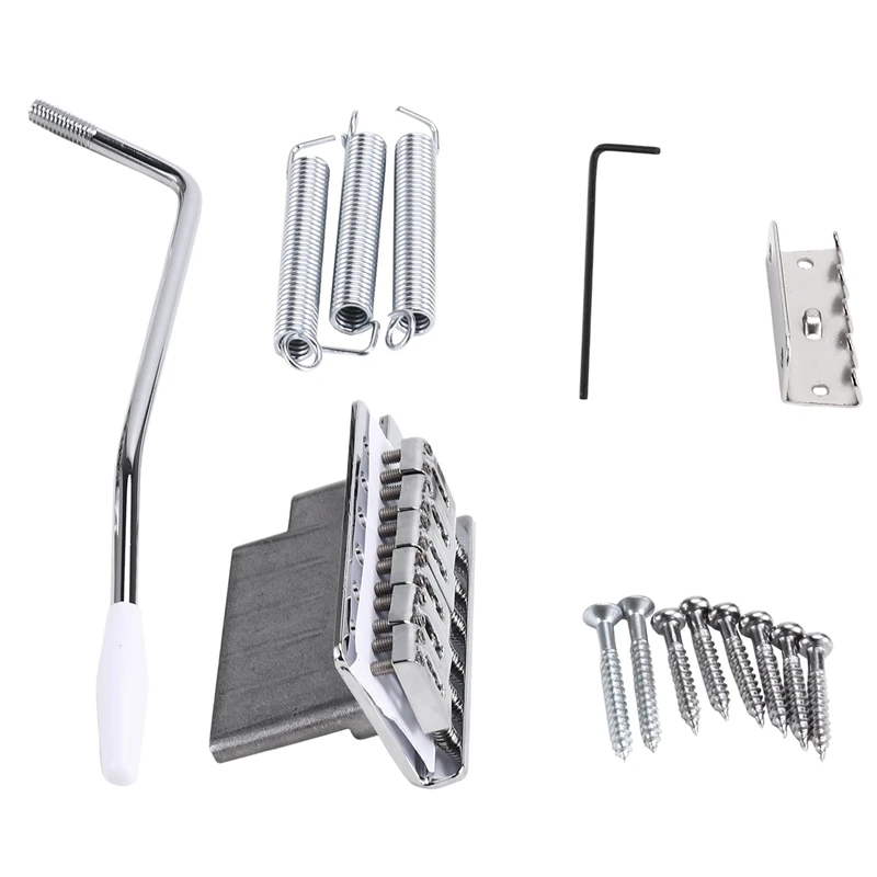 Sistema de Puente Tremolo A61P para Guitarra Eléctrica Fender Stratocaster SQ ST, Cromado Plateado, Accesorios para Guitarra, Es