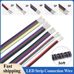 22/20/18AWG 2Pin 3Pin 4Pin 5Pin 6Pin PVC Electronic Cable Extension Wire Color Line for 5050 3528 RGBW RGB CCT LED Strip Lights