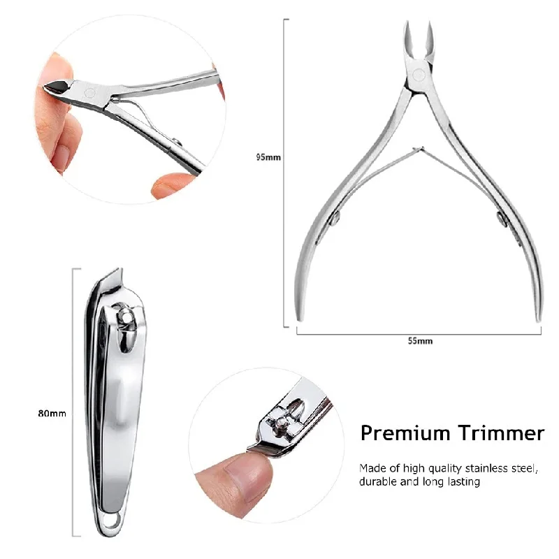 12피스 손톱깎기 도구 세트, 발 관리 및 미용 세트