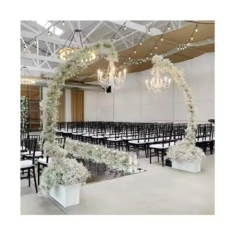 

Metal Iron Semicircle Frame Wedding Centerpieces Supplier Stand for Outdoor Stage Walkway Load Lead Backdrops Ceiling Decoration