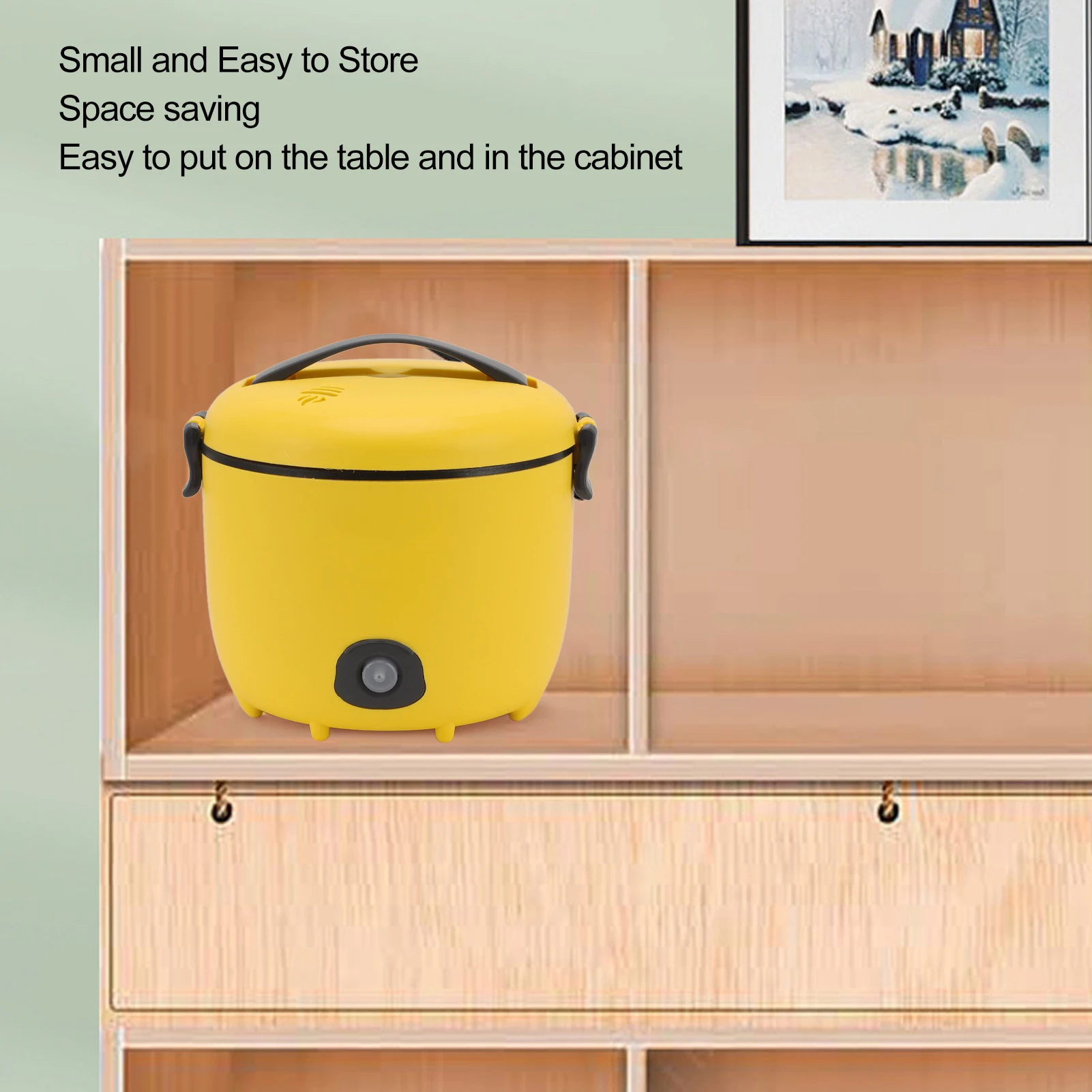 2L Mini Rice Cooker Stick Proof Multi Functional Portable Small Electric Grain Cooker for Home Dormitory