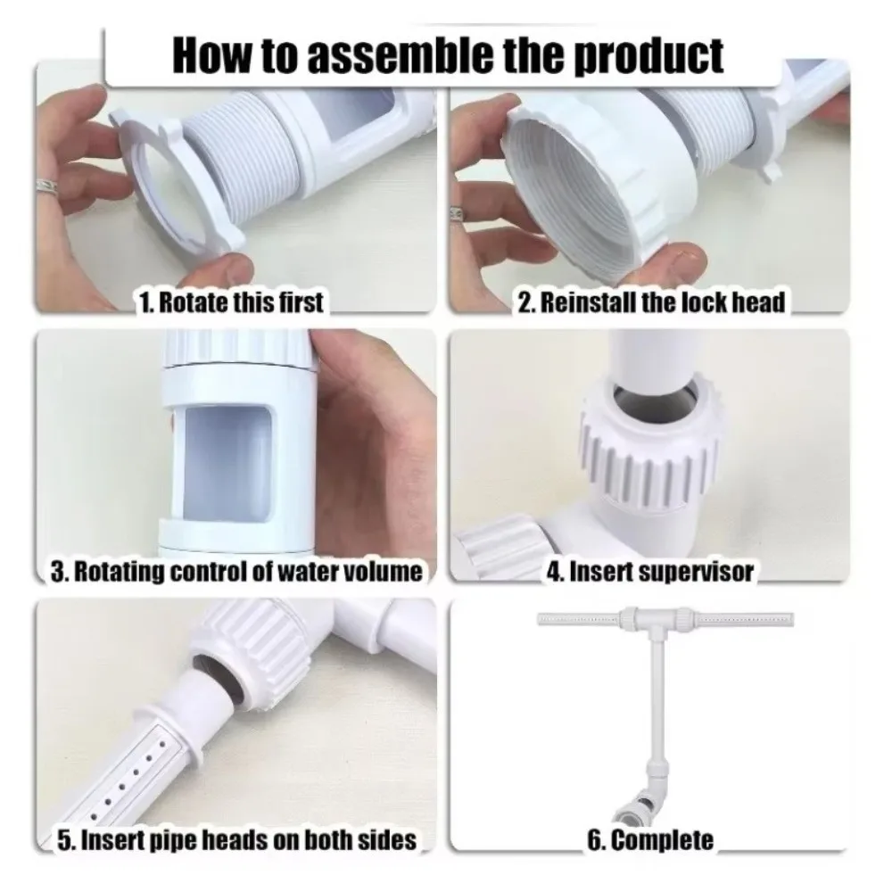 New Adjustable Water Flow Pool Fountain Dual Spray Rotatable Dual Spray Nozzle White Pool Water Sprayer Swimming Pool