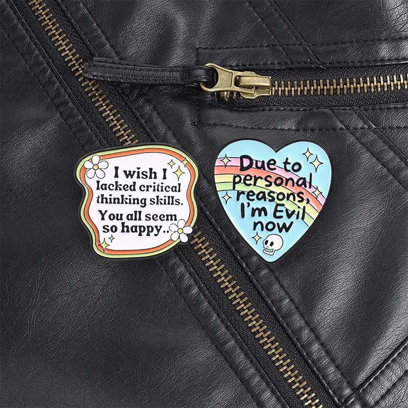 Due To Personal Reasons I'm Evil Now Enamel Pin Sweet Edgy Brooch for Rebellious Teens and Goth Lovers Daily Wear